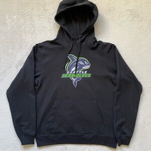 Seattle Seawolves NWOT Black Logo Pullover Hoodie Men’s Medium